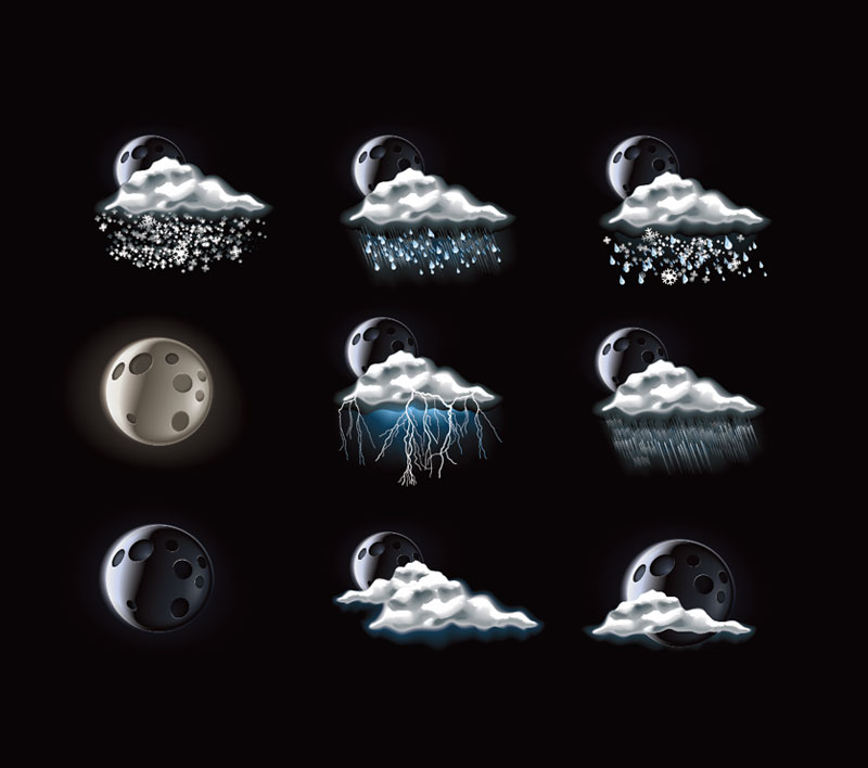 9枚天气图标，AI源文件 图标素材 第1张