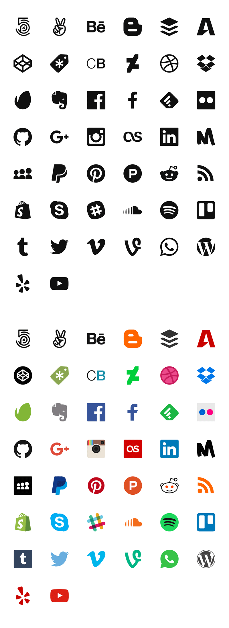 44枚社交图标，SVG格式 图标素材 第1张