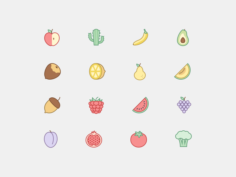 16枚蔬果图标，SVG格式 图标素材 第1张