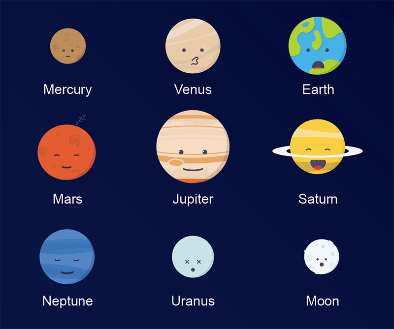 12枚行星图标，AI源文件 图标素材 第1张