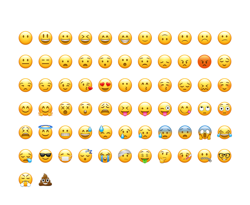 68枚矢量表情Emoji，PSD源文件 图标素材 第1张