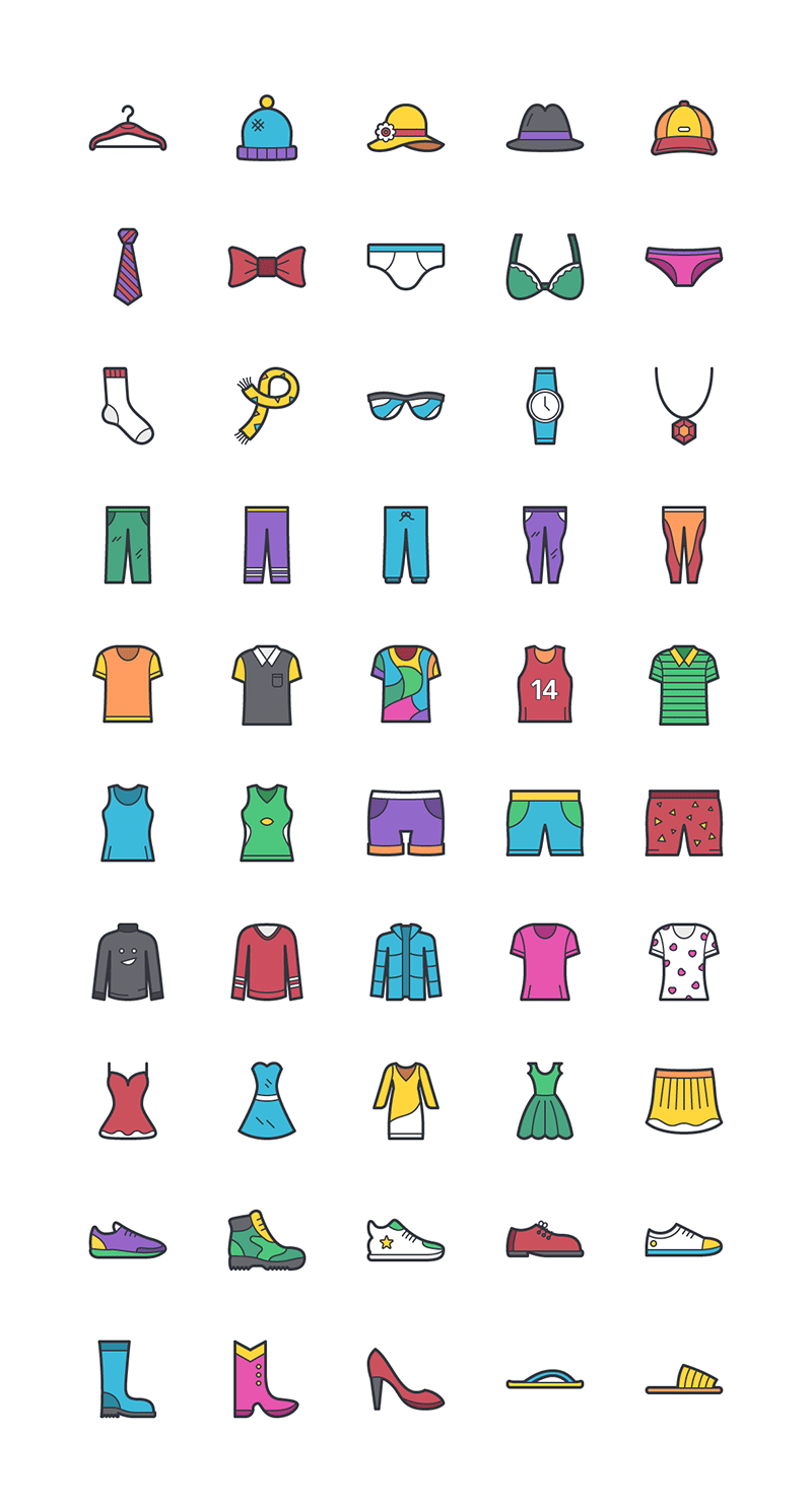 50枚时尚服饰配件图标，PNG SVG格式 图标素材 第1张