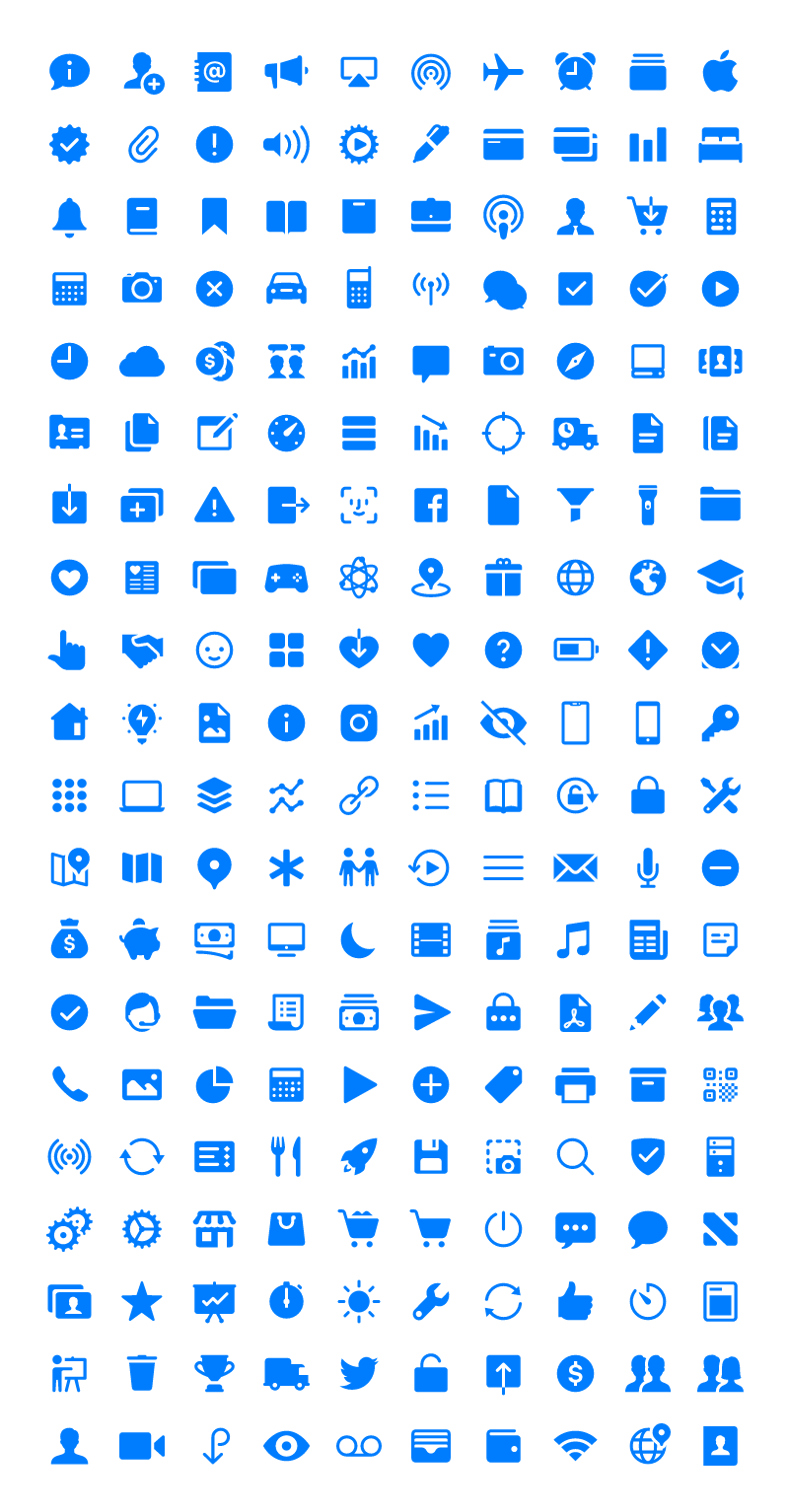 200枚 iOS11 Glyphs风格图标，SVG PNG格式 图标素材 第1张