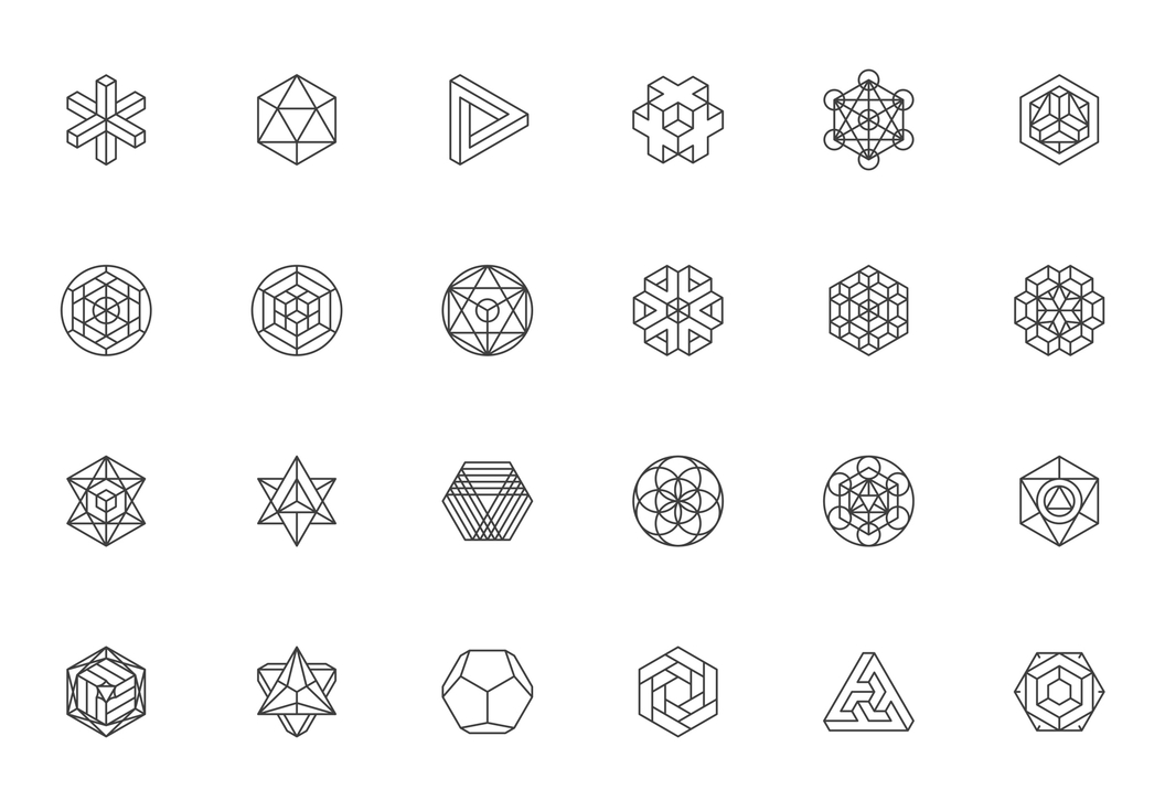 24枚创意几何形状图标，AI源文件 图标素材 第1张