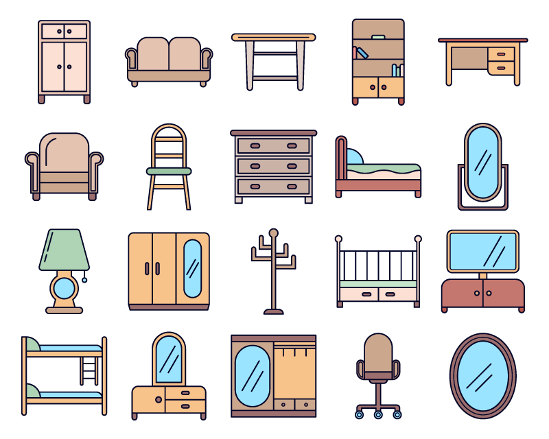 20枚橱柜家具图标，AI源文件 图标素材 第1张