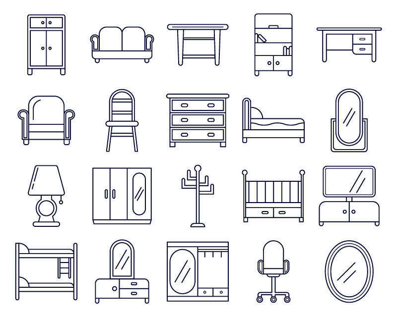 20枚橱柜家具图标，AI源文件 图标素材 第2张