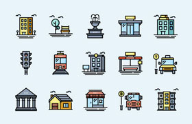 100枚城市生活图标，SVG格式
