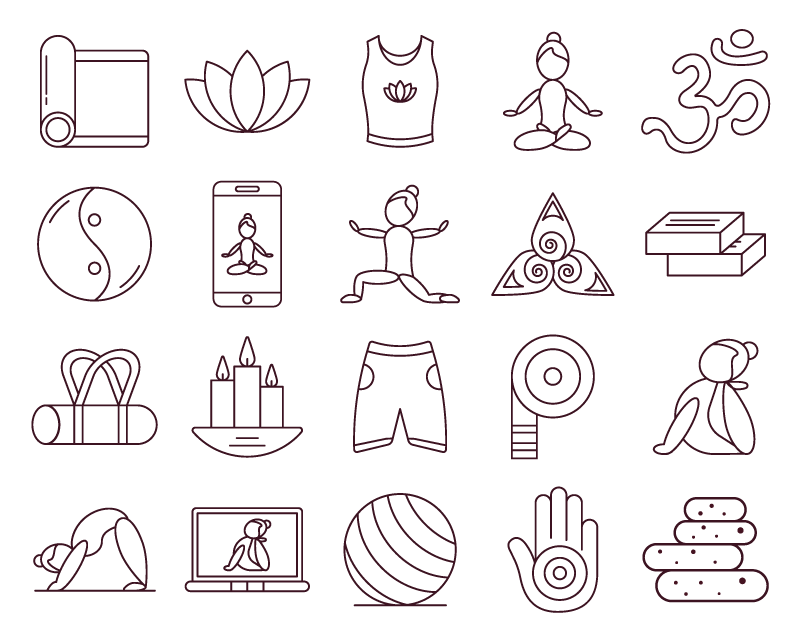 20枚瑜伽图标，AI格式 图标素材 第2张