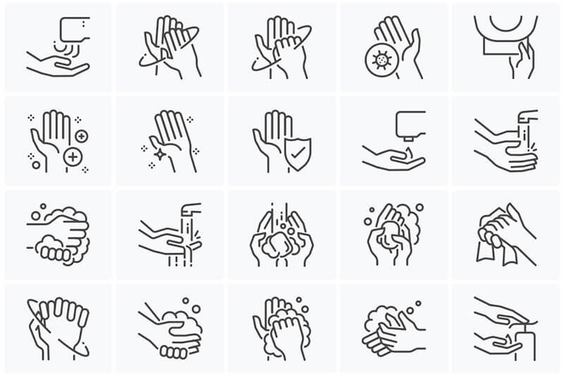 20枚洗手示意图标，SVG格式 图标素材 第2张