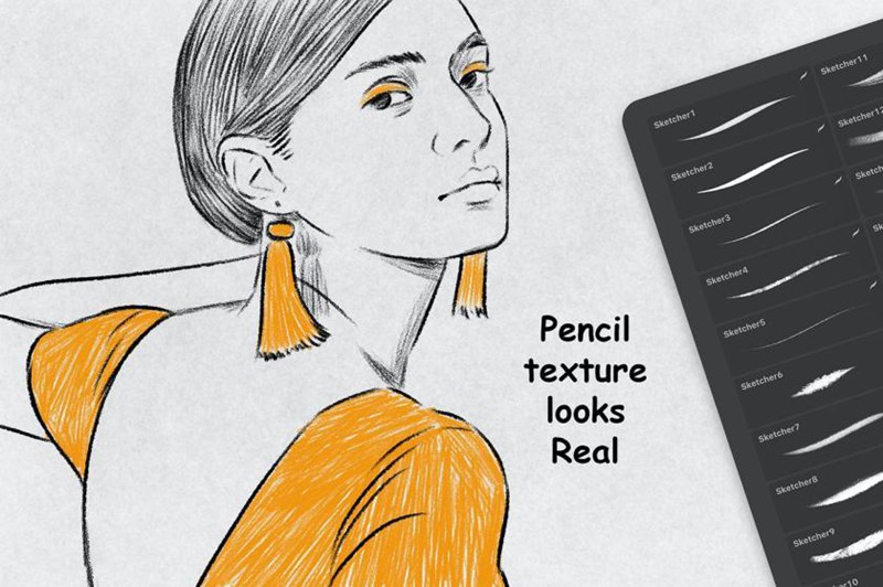 Procreate笔刷-手绘铅笔草图设计稿纹理笔刷素材资源 笔刷资源 第4张