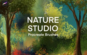 Procreate笔刷-植物树叶自然风景画笔刷素材资源