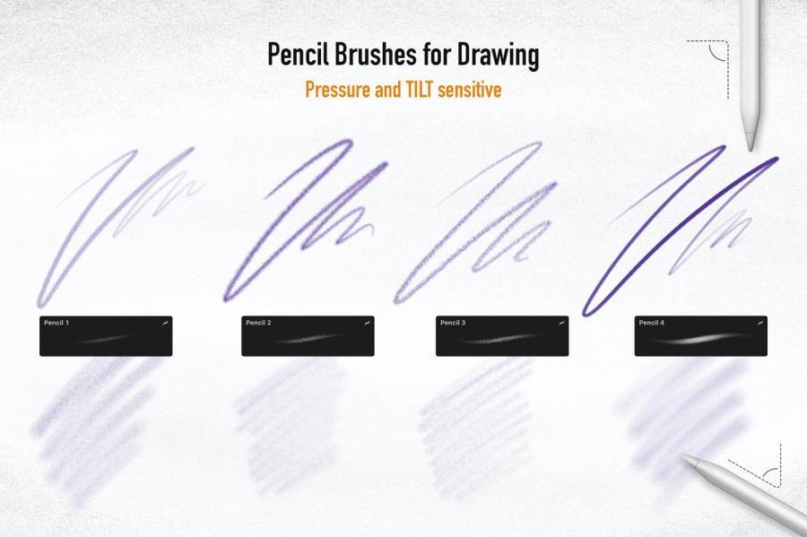 Procreate笔刷-绘图铅笔Procreate笔刷素材 笔刷资源 第3张