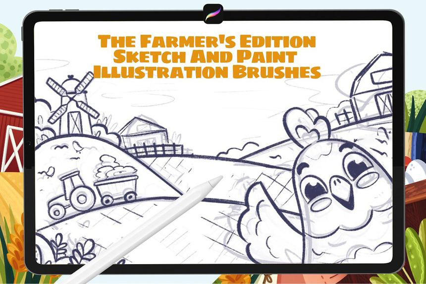 Procreate笔刷-卡通儿童书籍插画创作的iPad Procreate笔刷素材 笔刷资源 第7张