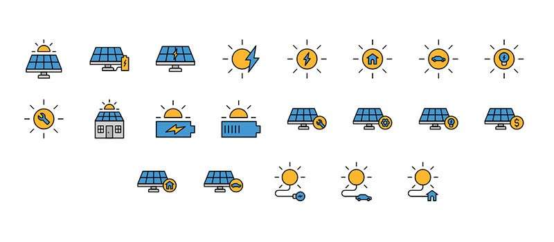 21个太阳能矢量图标，SVG PNG格式 图标素材 第1张
