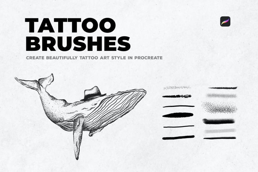 Procreate笔刷-斑点纹理铅笔Procreate纹身艺术笔刷素材 笔刷资源 第2张