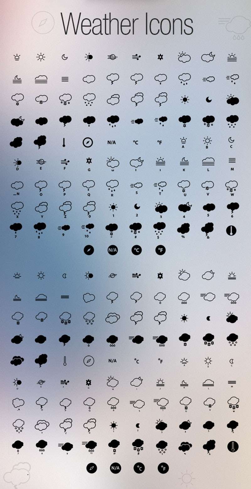 94枚天气矢量图标，SVG PNG格式 图标素材 第1张