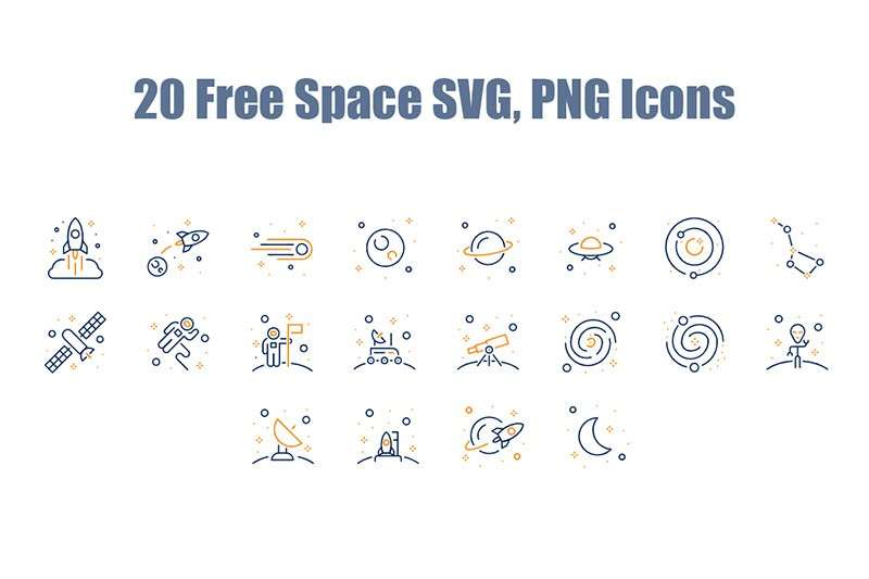 20枚太空小图标，SVG PNG格式 图标素材 第1张