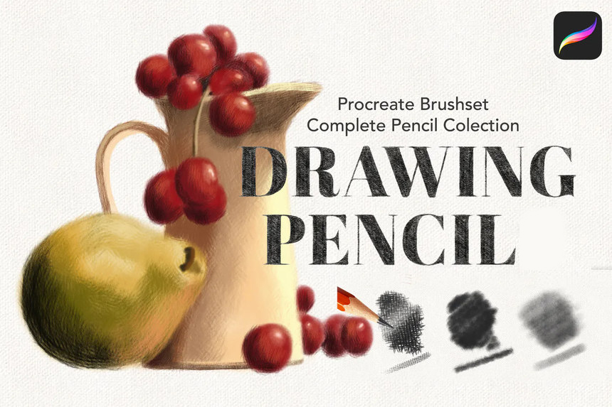 Procreate笔刷-手绘铅笔插画Procreate笔刷素材资源 笔刷资源 第2张