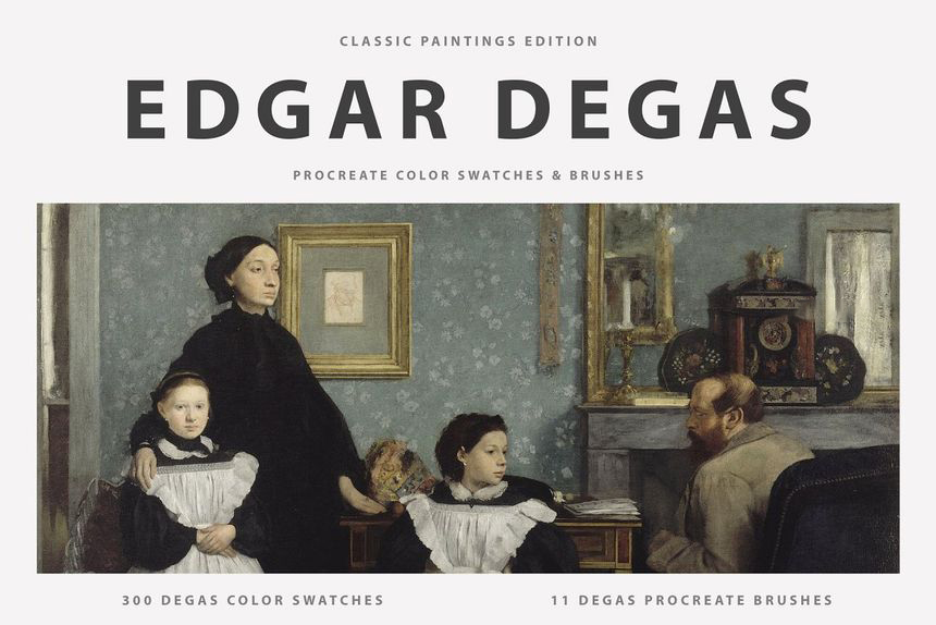 Procreate笔刷-艺术油画埃德加·德加(Edgar Degas)Procreate笔刷和色卡 笔刷资源 第1张