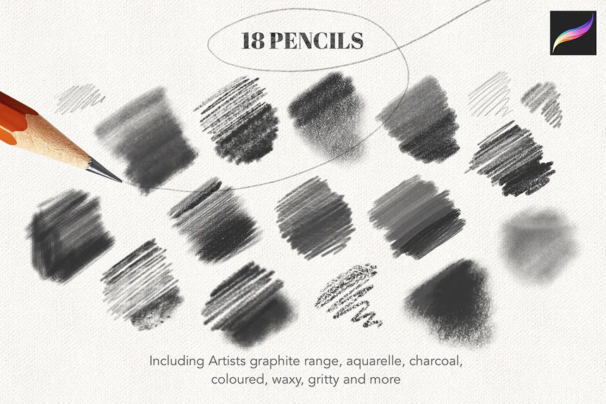 Procreate笔刷-手绘铅笔插画Procreate笔刷素材资源 笔刷资源 第6张