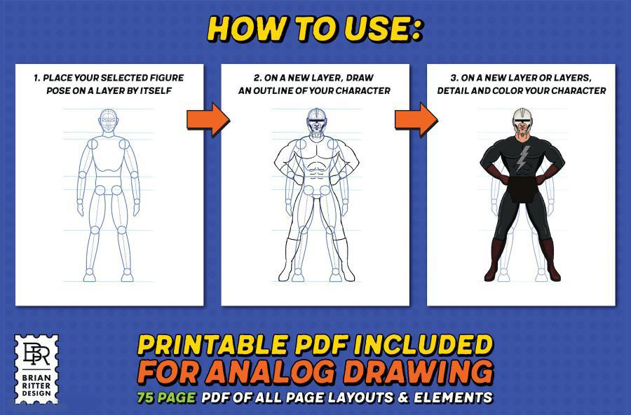 procreate笔刷-漫画创作设计线条图案笔刷工具包 笔刷资源 第8张