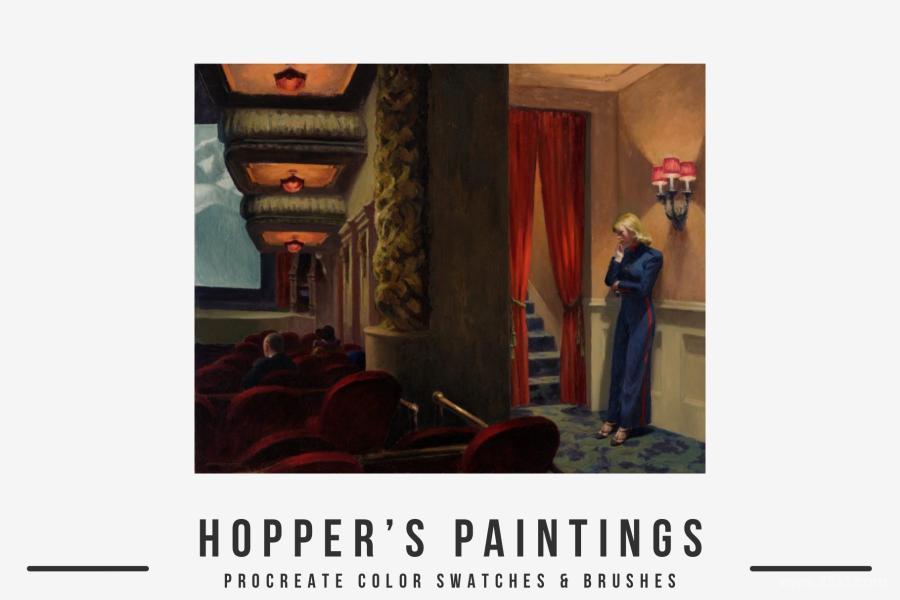 Procreate笔刷-霍普 (Edward Hopper)艺术水彩油画笔刷和色卡 笔刷资源 第8张