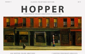 Procreate笔刷-霍普 (Edward Hopper)艺术水彩油画笔刷和色卡