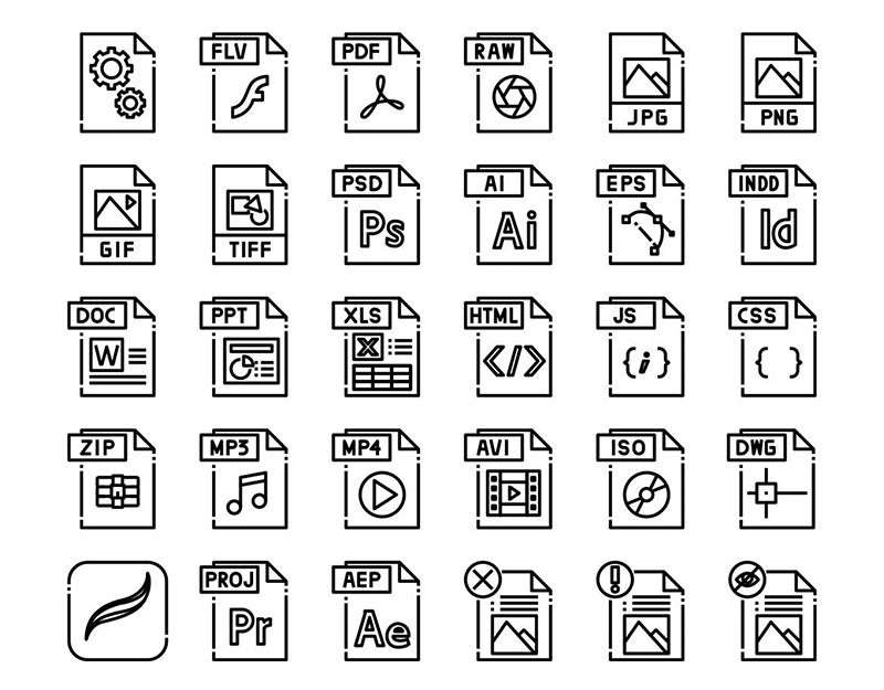 30枚文件格式图标，AI SVG PNG格式 图标素材 第2张