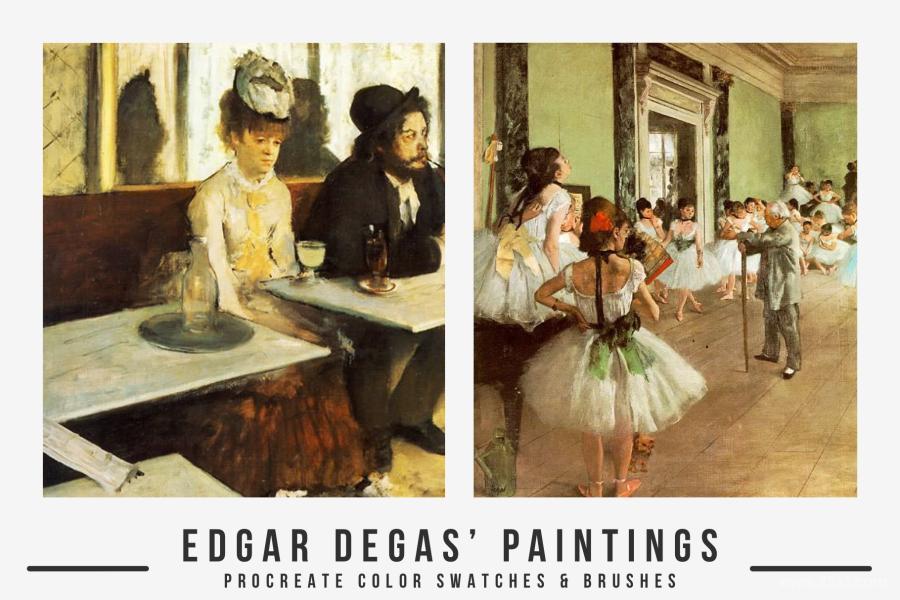 Procreate笔刷-埃德加(Edgar Degas)印象派古典油画笔刷和色卡素材 笔刷资源 第7张