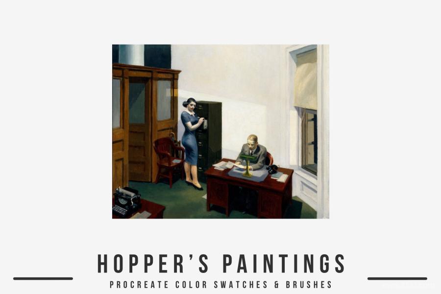 Procreate笔刷-霍普 (Edward Hopper)艺术水彩油画笔刷和色卡 笔刷资源 第9张