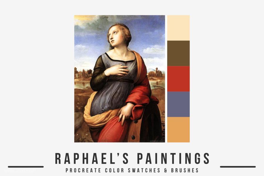 Procreate笔刷-拉斐尔(Raffaello Santi)古典艺术油画笔刷和色卡素材 笔刷资源 第2张