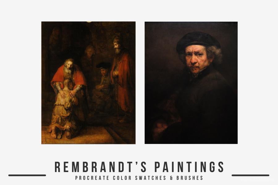 Procreate笔刷-伦勃朗(Rembrandt)古典艺术油画笔刷和色卡素材 笔刷资源 第4张