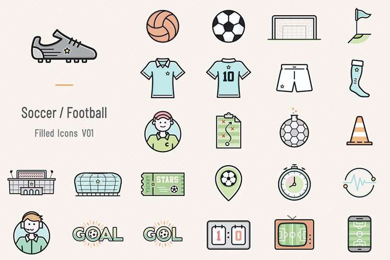 25枚足球主题图标，AI源文件 图标素材 第1张