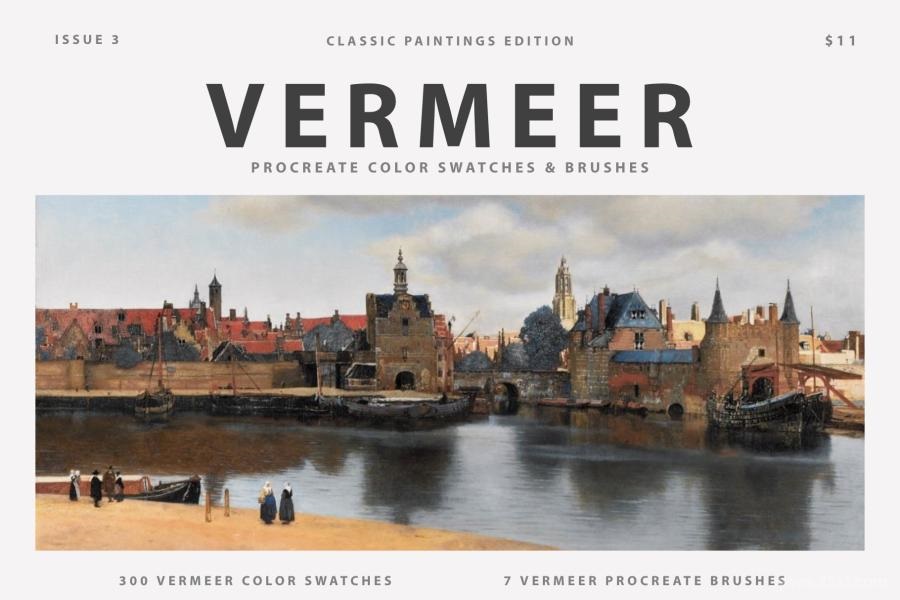 Procreate笔刷-维米尔(Vermeer)艺术古典油画水彩笔刷和色卡素材 笔刷资源 第1张