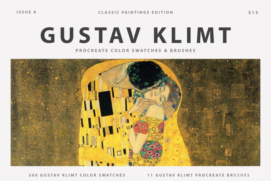 Procreate笔刷-Gustav Klimts象征主义水彩油画艺术笔刷和色卡 笔刷资源 第1张