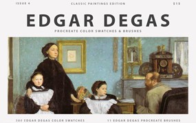 Procreate笔刷-埃德加(Edgar Degas)印象派古典油画笔刷和色卡素材