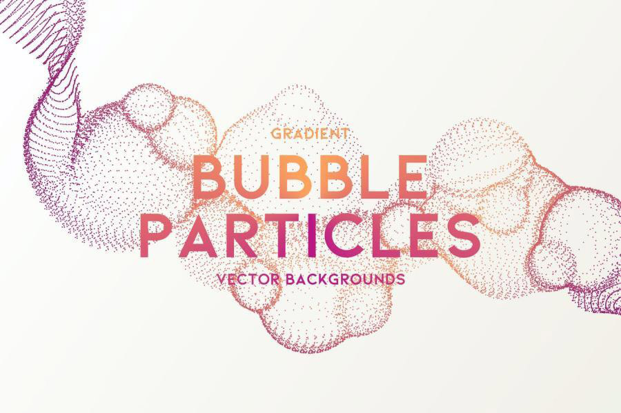 背景素材-科技感渐变色气泡粒子矢量背景图素材 图片素材 第1张