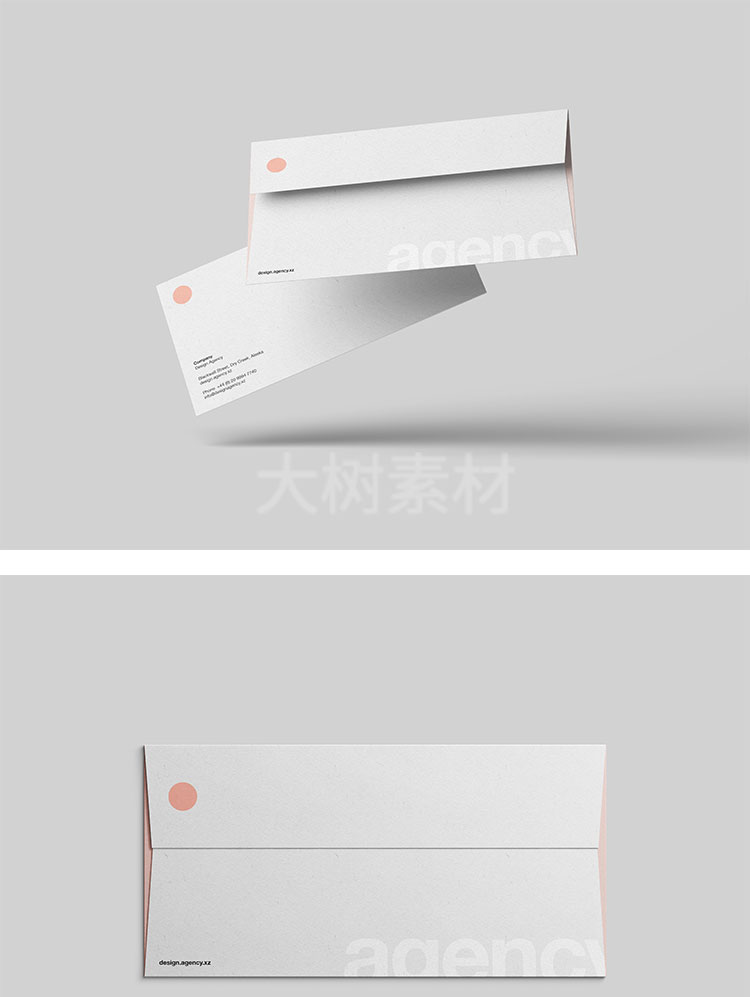 信封信件档案袋智能贴图VI样机提案展示效果图层PSD设计模板素材 图片素材 第2张