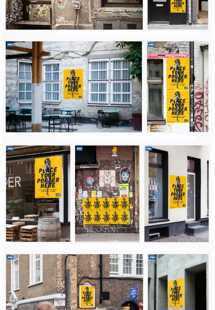 户外大型广告牌招贴海报样机展示效果PSD智能贴图设计模板素材 图片素材 第15张