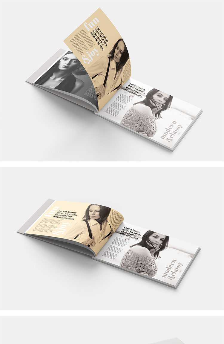 长方形横板画册书籍杂志效果图展示设计模板素材PSD样机智能贴图 图片素材 第2张