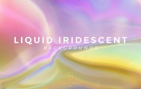 背景素材-液体流动的渐变彩虹色背景图片素材