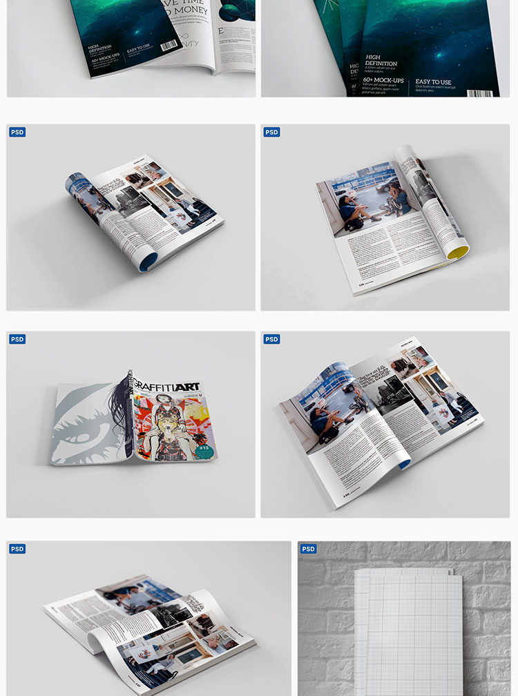 企业公司时尚宣传册杂志画册PSD智能图层贴图样机背景vi模板素材 图片素材 第4张