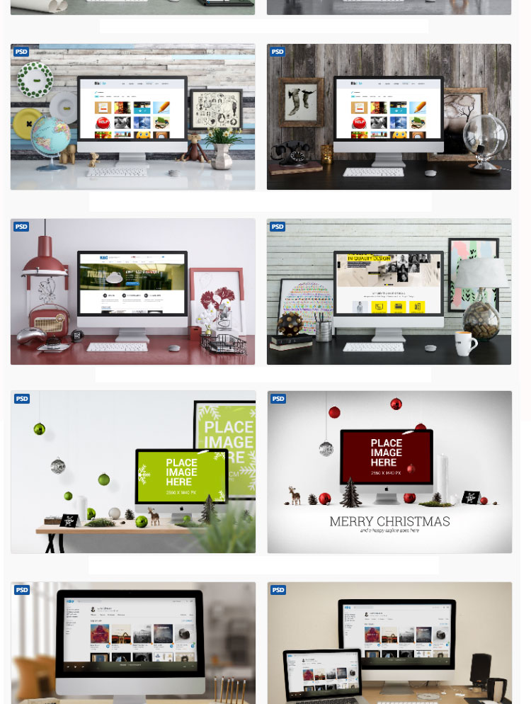 Web网页UI界面样机台式PC电脑网站展示智能贴图psd设计模板素材 图片素材 第3张
