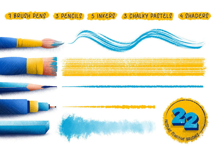 Procreate笔刷-艺术手写字体铅笔粉笔纹理笔刷和图文教程 笔刷资源 第7张