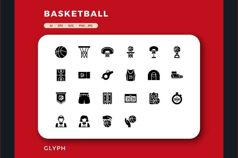 88枚篮球主题矢量图标，AI PNG格式 图标素材 第2张