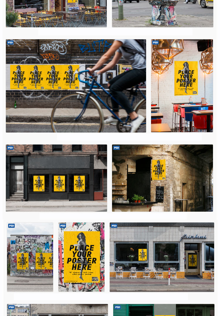 户外大型广告牌招贴海报样机展示效果PSD智能贴图设计模板素材 图片素材 第6张