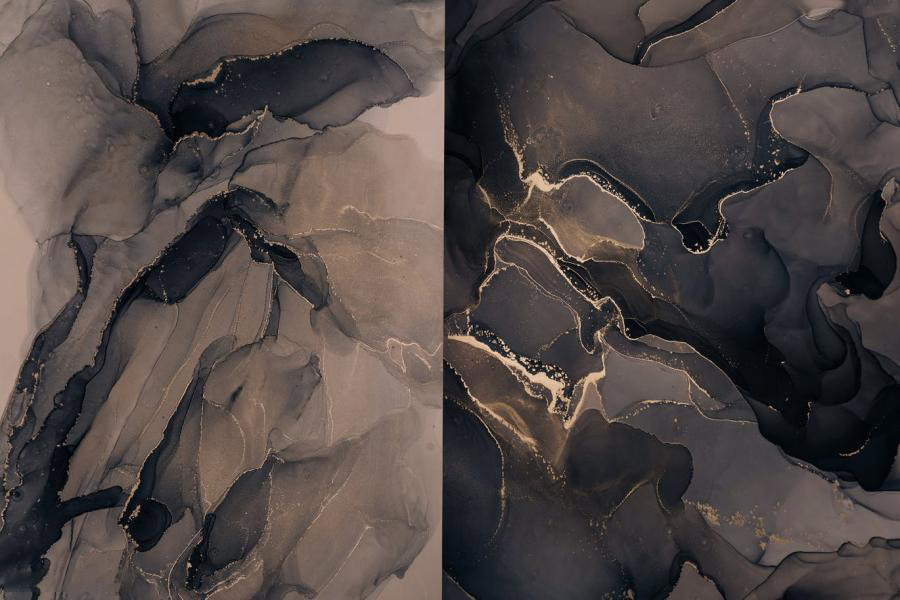 背景素材-抽象液态流动金色岩石大理石墨水纹理背景图片素材 图片素材 第11张