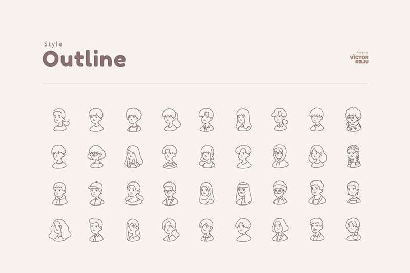 36枚卡通人物头像矢量图标，AI源文件 图标素材 第2张