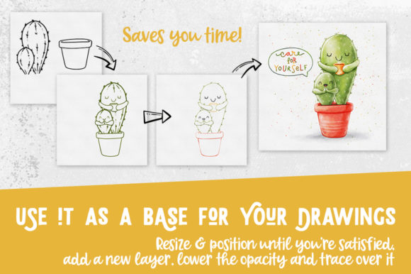 Procreate笔刷-植物小盆栽线条图形专用印章笔刷资源 Procreate资源 第5张