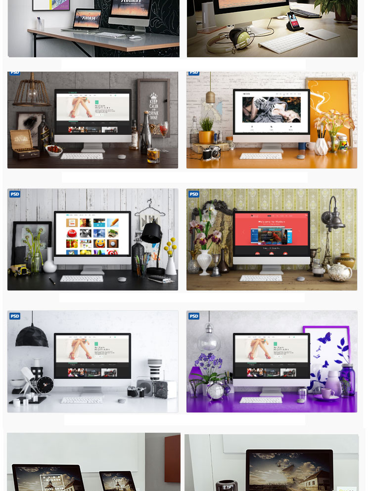 Web网页UI界面样机台式PC电脑网站展示智能贴图psd设计模板素材 图片素材 第5张